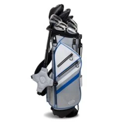 Right Hand TS5-63 10 Club Stand Set Graphite, Silver/White/Blue Bag -Golf Sports Shop 17104 AltA