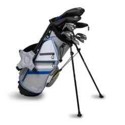 Right Hand TS5-66 10 Club Stand Set Combo, Silver/White/Blue Bag