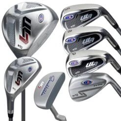Left Hand UL7-60 7 Club Stand Set, Silver/Navy -Golf Sports Shop 27105 AltC