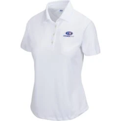 USKG Womens Solid ML75 Polo, Classic White